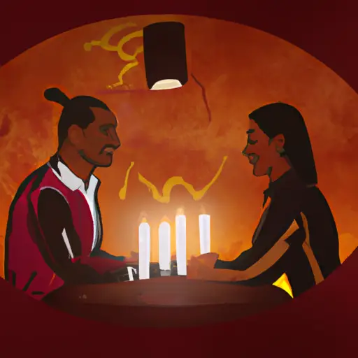 An image showcasing two content Taurus individuals enjoying a candlelit dinner at an intimate restaurant