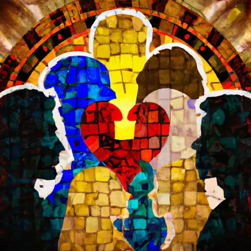 An image showcasing a vibrant mosaic of diverse couples in a serene church setting, symbolizing the unity and connection found on the best dating sites for Catholic singles