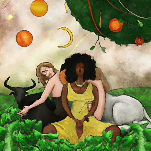 An image showcasing a Taurus woman surrounded by her loyal and compatible Earth sign best friends