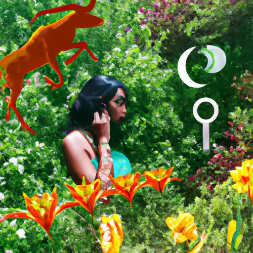 An image showcasing a serene garden scene, with a lush green landscape and vibrant flowers blossoming under the gentle touch of a Taurus woman