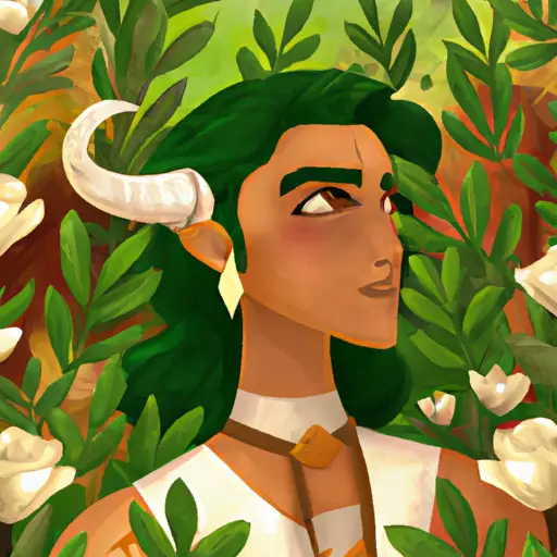 An image showcasing a serene Taurus woman in a lush garden, surrounded by blooming flowers and vibrant greenery