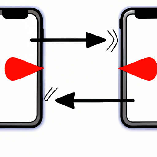 An image showcasing two smartphones with animated arrows, representing Bounce Dating's seamless connection process
