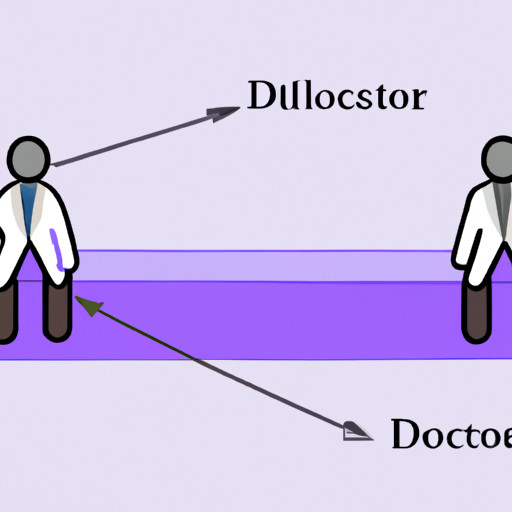 An image depicting a doctor and a patient sitting on opposite sides of a clearly defined line, symbolizing the professional boundaries that separate them, while subtly hinting at the complexities of relationship dynamics