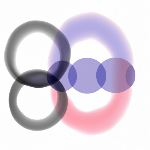 Nt, abstract illustration of two overlapping circles, one representing the demisexual identity with soft shades of gray and the other representing bisexuality with a blend of warm and cool colors