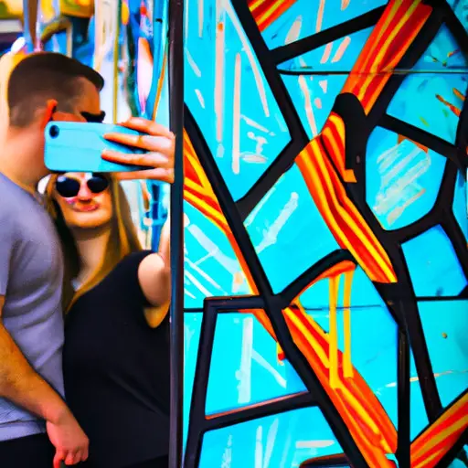  the essence of togetherness with a captivating image featuring a couple in a mirror selfie