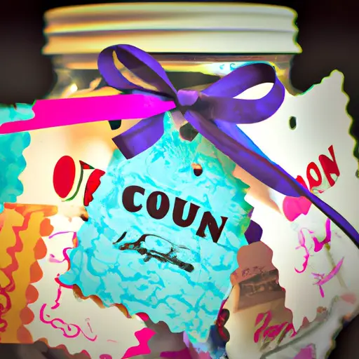 An image showcasing a beautifully decorated mason jar filled with colorful love coupons, each personalized and handcrafted with love