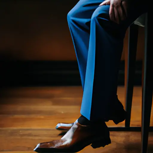  the essence of elegance with an image of a dapper gentleman donning a tailored navy suit, a crisp white shirt, and a polished pair of brown leather dress shoes, exuding confidence and sophistication for a memorable date night