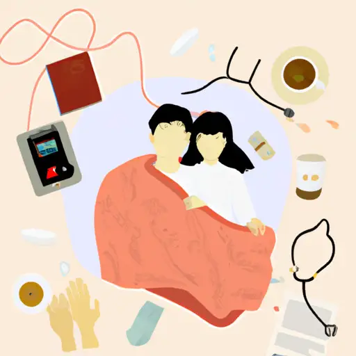 An image that portrays a caring partner gently holding a stethoscope, while the resident doctor rests their head on their shoulder, surrounded by comforting elements like a cozy blanket, soothing tea, and a journal for self-reflection