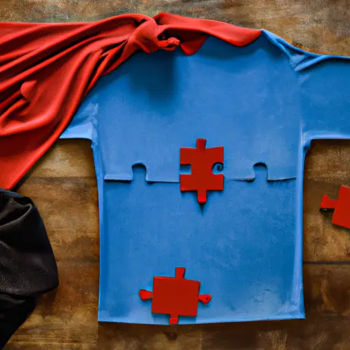 An image that portrays the challenges of dating a single dad: A worn-out superhero cape hanging on a hook, next to a scattered jigsaw puzzle missing several pieces, symbolizing the complexities and demands of navigating a relationship with a single dad