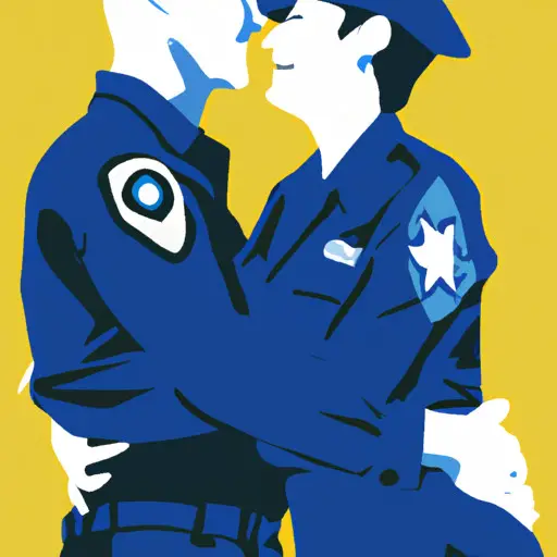 An image depicting a couple embracing, with the officer dressed in uniform, showcasing the strength and dedication of their relationship