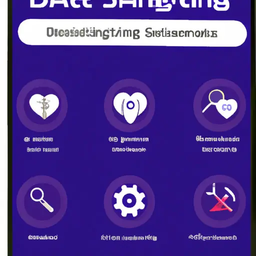 An image showcasing a sleek, minimalist interface of the dating app for engineers, with a dynamic algorithm symbolizing compatibility, and engineering-themed icons representing the unique features of the app
