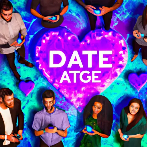 An image featuring a group of diverse tech enthusiasts gathered around a virtual dating app interface on their smartphones, showcasing its cutting-edge features tailored to the tech-savvy community