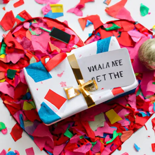 An image of a beautifully wrapped present with a tag that reads "From the heart, not the wallet!" Place it next to a globe, symbolizing the couple's dream destination wedding, surrounded by colorful confetti