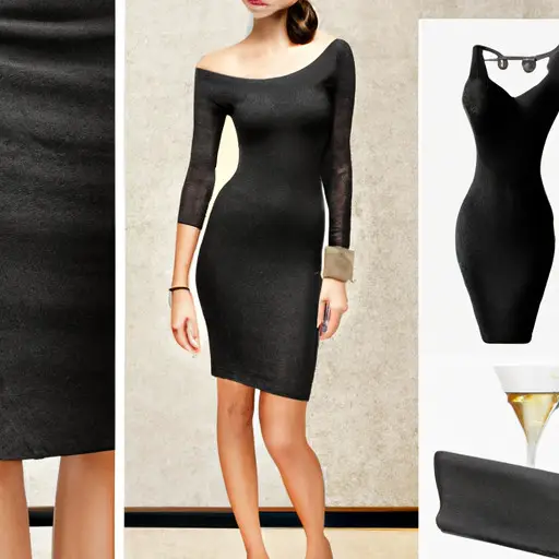 An image showcasing a sophisticated lady wearing a sleek, black, knee-length dress with a subtle but alluring V-neckline, paired with a statement necklace, elegant heels, and a clutch, radiating timeless elegance for a classy and elegant dinner date