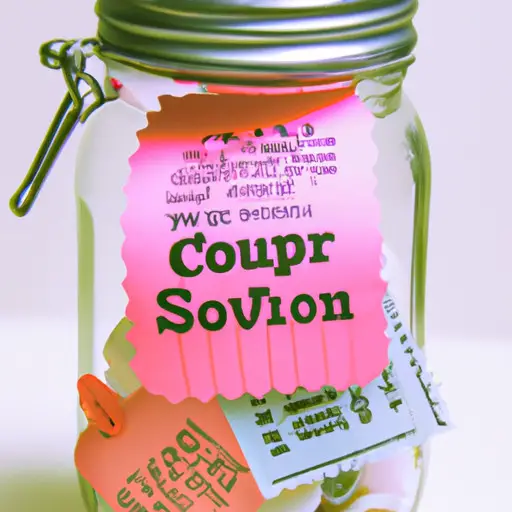 An image showcasing a beautifully decorated mason jar filled with colorful, heart-shaped love coupons