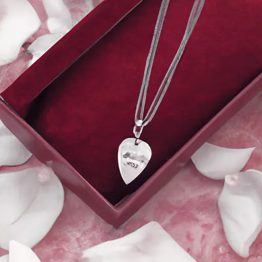 An image showcasing a delicate silver necklace with a heart-shaped pendant, engraved with initials, dangling from a dainty chain