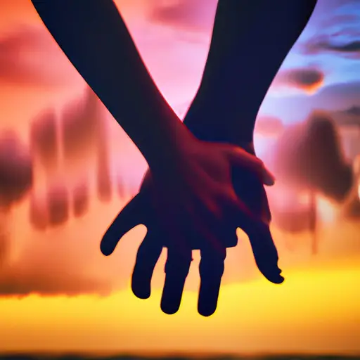 An image showcasing a silhouette of a couple embracing each other tightly, their intertwined fingers portraying trust and fidelity
