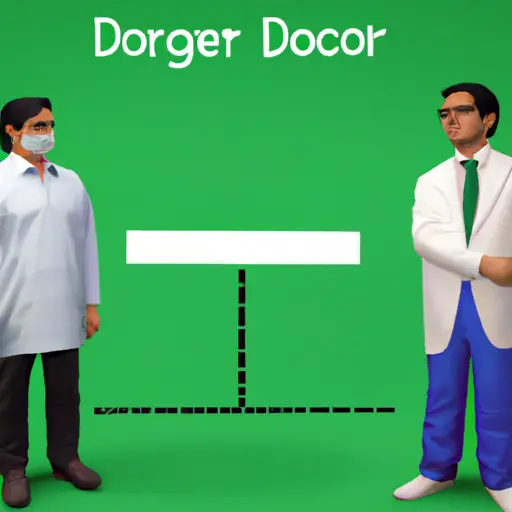 An image depicting a doctor and patient standing on opposite sides of a blurred line, symbolizing the delicate boundary between their professional roles