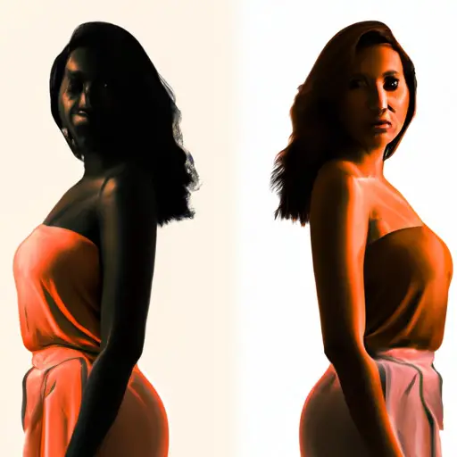 An image depicting a woman with a split silhouette, one side vibrant and balanced, the other dull and acidic