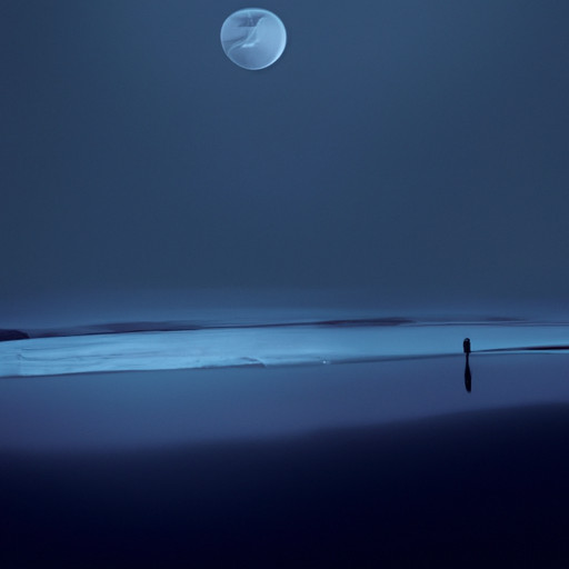 An image showcasing a serene moonlit beach, where a solitary figure stands at the water's edge, their silhouette softly illuminated by the moon, capturing the bittersweet longing of a dream about someone returning