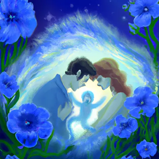  Create an image depicting a vivid dream where a couple, bathed in soft moonlight, tenderly cradles their newborn baby boy