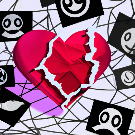 An image that captures the essence of exposing a cheater on social media – a shattered heart emoji surrounded by a web of deceit, with screenshots of incriminating messages intertwined, revealing the truth for all to see