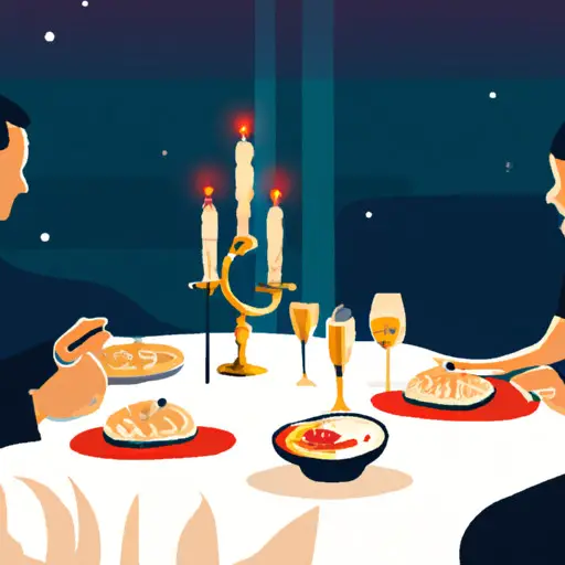 An image capturing the essence of a romantic candlelit dinner