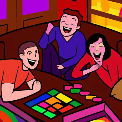 An image showcasing two couples immersed in a lively game night atmosphere