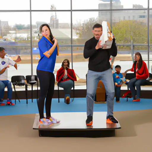 An image that showcases a couple sitting back-to-back on a seesaw, both hilariously overreacting to their breakup