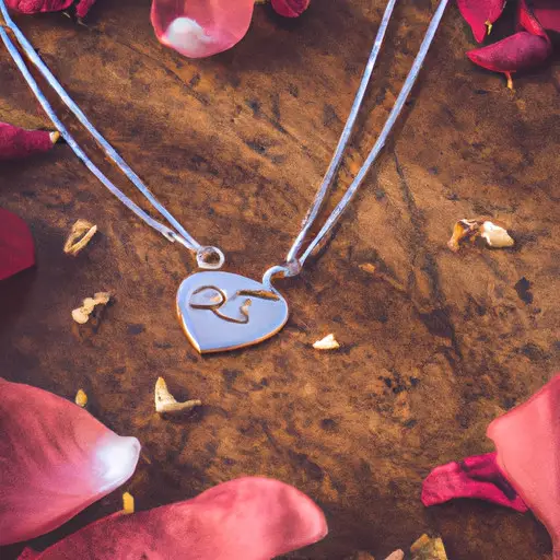 An image showcasing a delicate silver necklace adorned with a dainty heart pendant, engraved with her initials