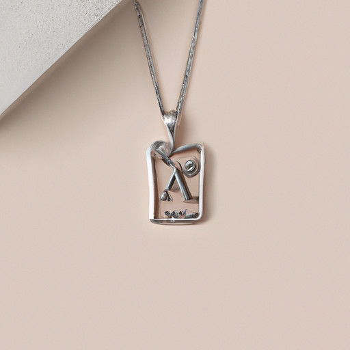 An image capturing the beauty of a delicate silver necklace, adorned with a hand-stamped initial pendant, elegantly reflecting personalized affection