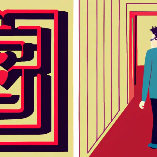 An image depicting a person torn between two paths: one leading to a therapist's office, symbolizing seeking professional guidance, and the other towards a heart-shaped maze, representing the complexities of having a crush while in a relationship