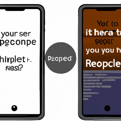 An image showcasing a smartphone screen split into two halves: one side depicts a respectful, sincere text conversation, while the other displays a pushy, desperate exchange