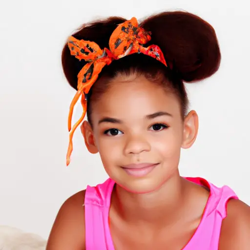 An image that showcases a child's radiant smile as they confidently embrace their unique style, adorned in colorful, fashionable attire and accessorized with an adorable hair accessory