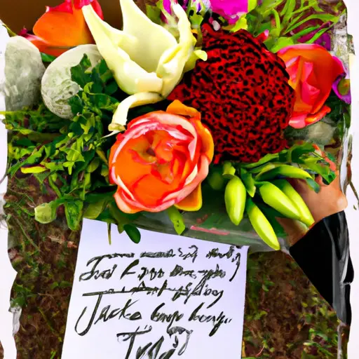 An image featuring a bouquet of vibrant, earth-toned flowers, carefully arranged with a handwritten note, showcasing the art of complimenting a Taurus woman