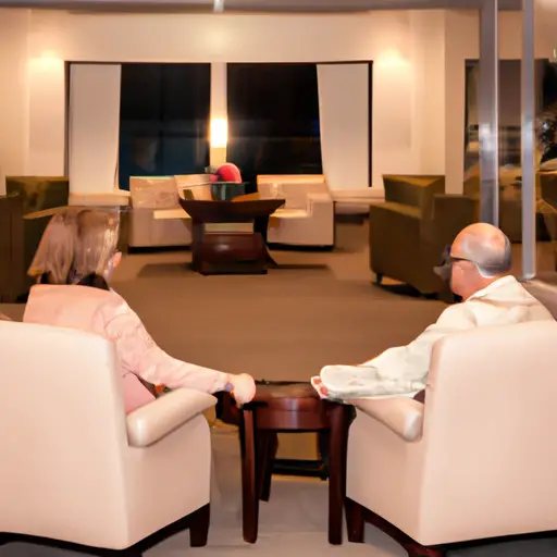An image showcasing a serene space, depicting two individuals holding hands while sitting across from a professional mediator