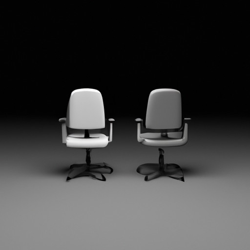 An image that depicts two office chairs facing away from each other, one empty and the other occupied, symbolizing the growing distance between two coworkers turned friends
