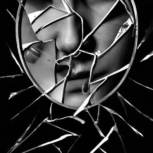 An image depicting a shattered mirror, reflecting distorted images of a person engulfed in their own reflection, symbolizing the intricate web of narcissistic behavior patterns that trap and manipulate their victims in a divorce
