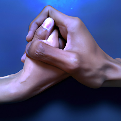 An image capturing the essence of a delicate dance between two hands, one representing a Gemini man, the other symbolizing patience and consistency