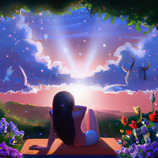 An image featuring a serene, nature-filled landscape with a radiant sunset casting a warm glow over a Taurus woman enjoying solitude