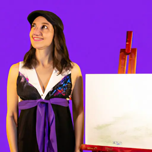 An image capturing a woman confidently standing in front of a blank canvas, symbolizing new beginnings