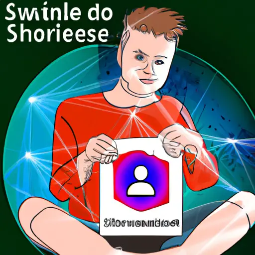 An image depicting a person surrounded by a web of interconnected personal information, teaching readers to be cautious about sharing their full name, address, phone number, and other sensitive details online