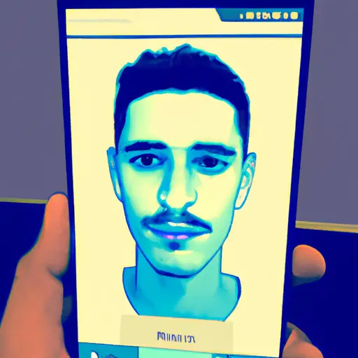 An image showcasing a close-up of a guy's face, with the selfie displayed on a smartphone screen