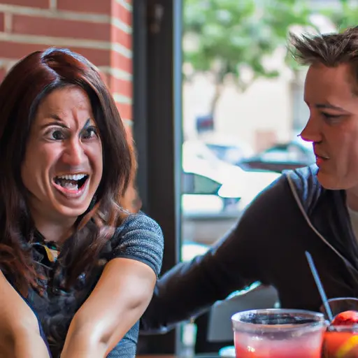 An image showcasing a couple sitting at a cozy cafe table