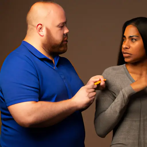 An image capturing the essence of communication and boundaries by depicting a husband exchanging playful glances with another person while his partner stands nearby, their body language revealing her discomfort and the need for clear boundaries