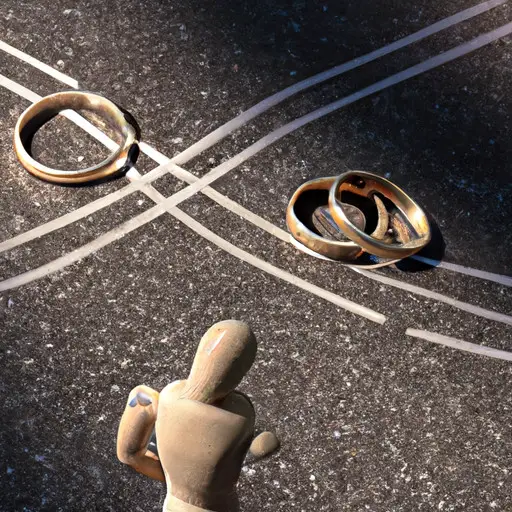 An image of a conflicted person standing at a crossroad, their face reflecting a mix of curiosity and guilt, as they contemplate pursuing new connections while wearing a wedding ring