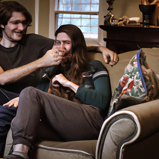 An image of a couple sitting together on a cozy couch, engaged in deep conversation