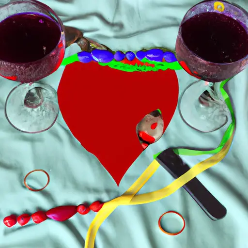 An image that captures the essence of a blog post titled "My Girlfriend Has a High Body Count," using vivid visual elements like a broken heart necklace intertwined with lipstick-stained wine glasses on a tablecloth drenched in tear stains
