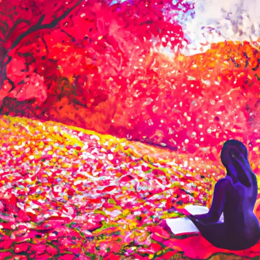 An image that portrays a person embracing solitude in a scenic park, surrounded by vibrant autumn leaves