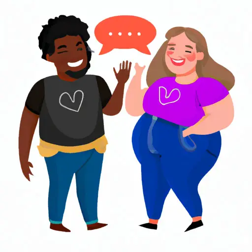 An image of a confident plus-size couple, holding hands and laughing together, surrounded by diverse representations of beauty, showcasing their love and challenging conventional beauty standards